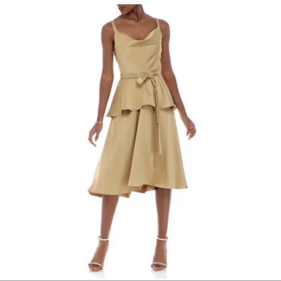 Gabby Skye Dresses & Skirts - NWT GABBY SKYE Sleeveless Peplum Tie Midi Dress Size 14